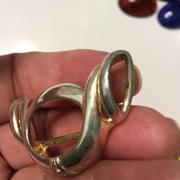 Silver tone slide for necklace with 6 stones - Picture 4 of 6